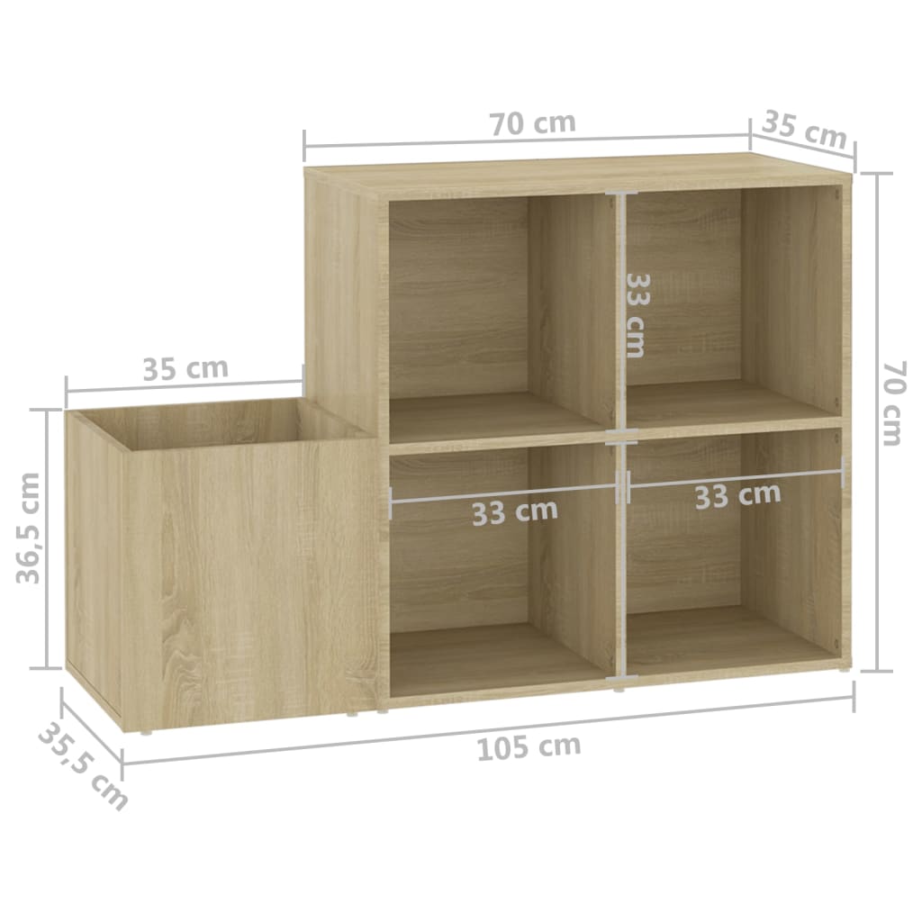 sonoma szerelt fa előszobai cipősszekrény 105 x 35,5 x 70 cm