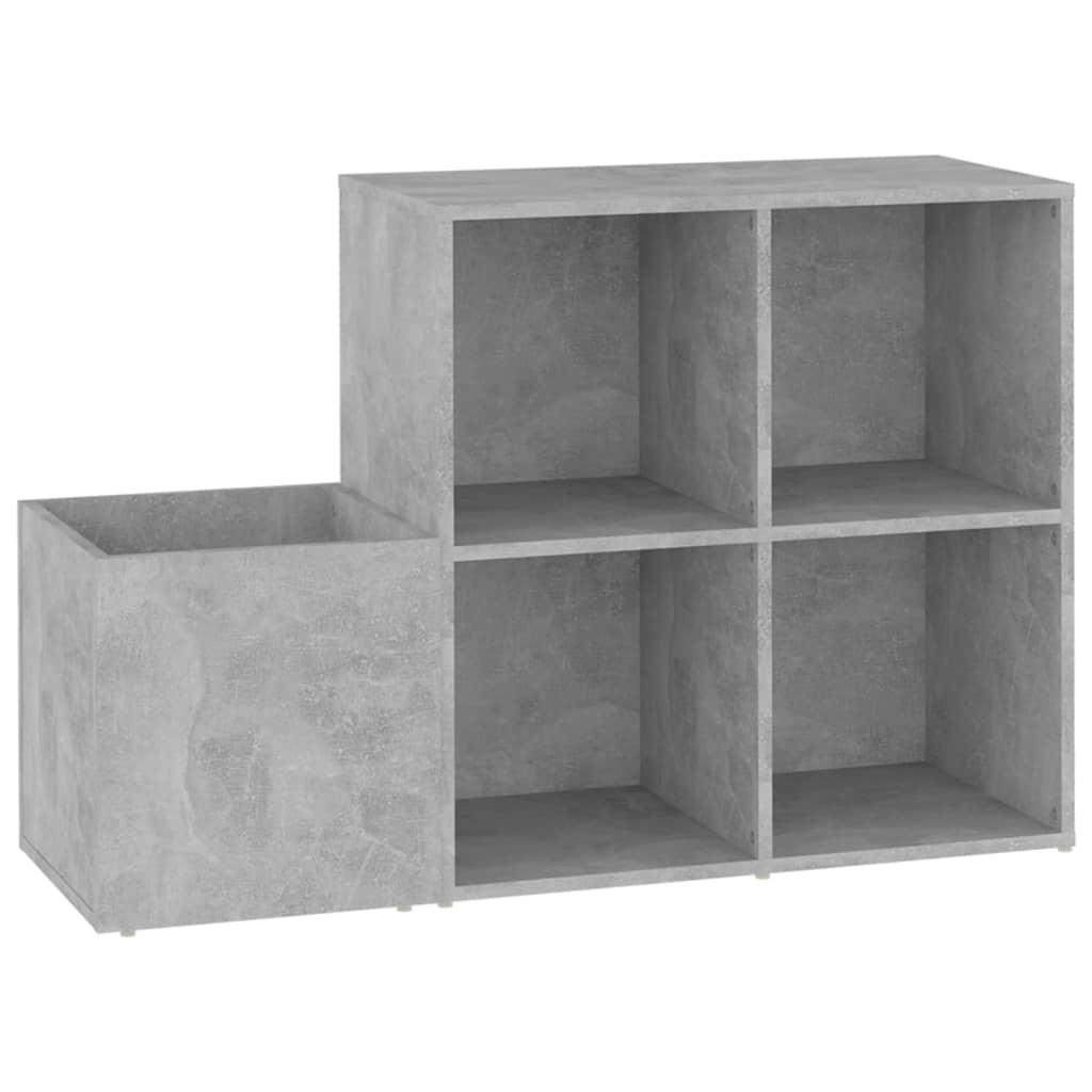 betonszürke szerelt fa előszobai cipősszekrény 105x35,5x70 cm