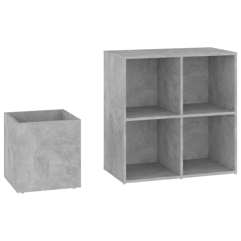 betonszürke szerelt fa előszobai cipősszekrény 105x35,5x70 cm
