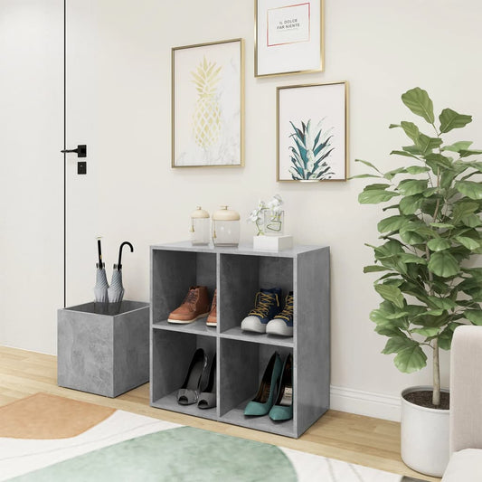 betonszürke szerelt fa előszobai cipősszekrény 105x35,5x70 cm