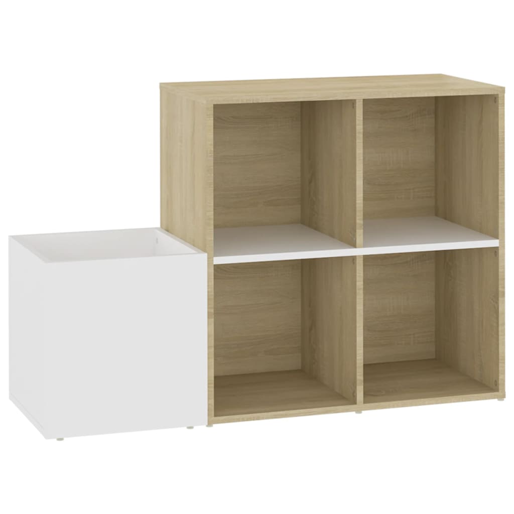 fehér-sonoma szerelt fa előszobai cipősszekrény 105x35,5x70 cm