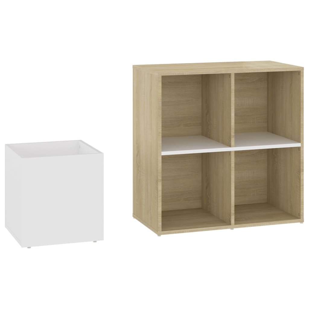 fehér-sonoma szerelt fa előszobai cipősszekrény 105x35,5x70 cm