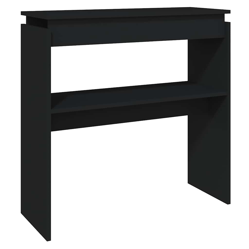 fekete szerelt fa tálalóasztal 80 x 30 x 80 cm