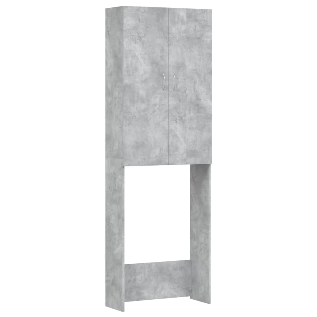 betonszürke mosógépszekrény 64 x 25,5 x 190 cm