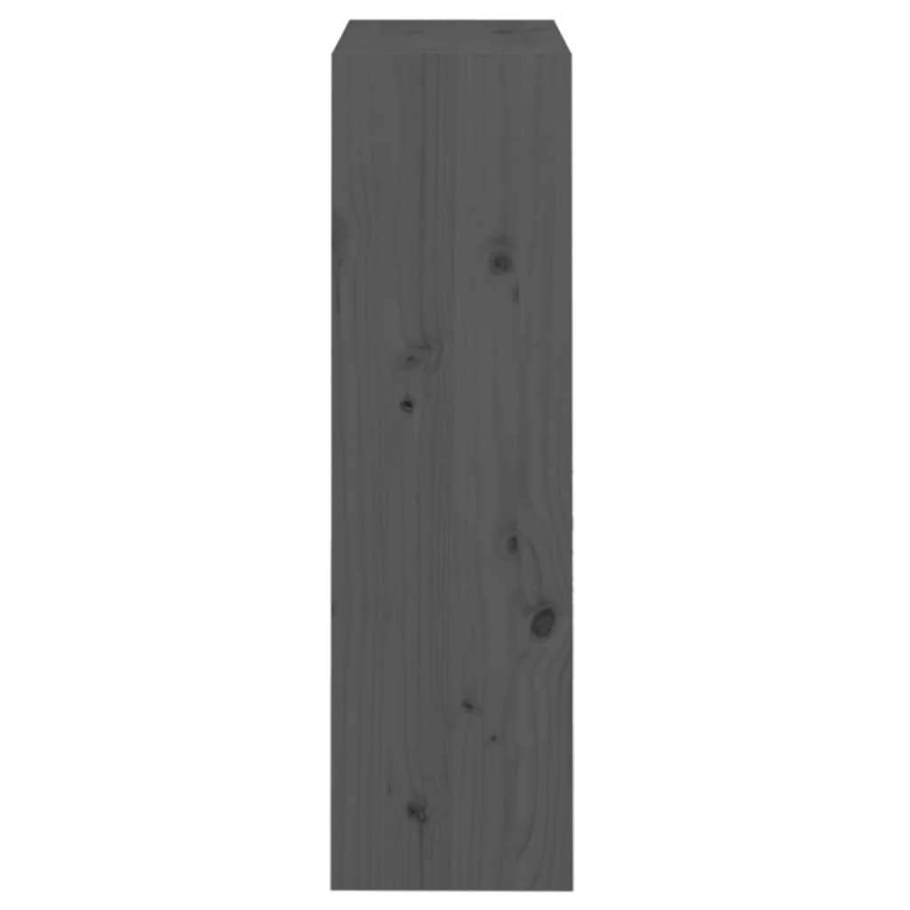 szürke tömör fenyőfa könyvszekrény/térelválasztó 60x30x103,5 cm