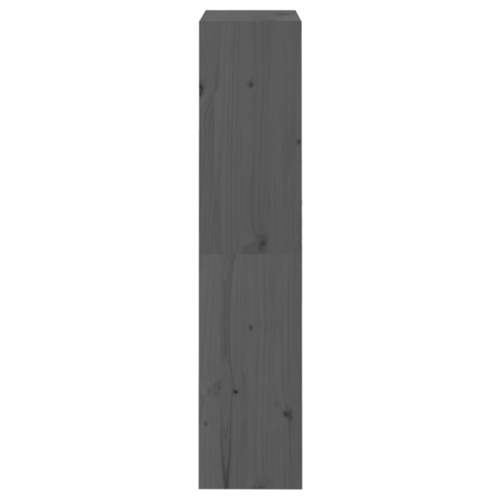 szürke tömör fenyőfa könyvszekrény/térelválasztó 60x30x135,5 cm