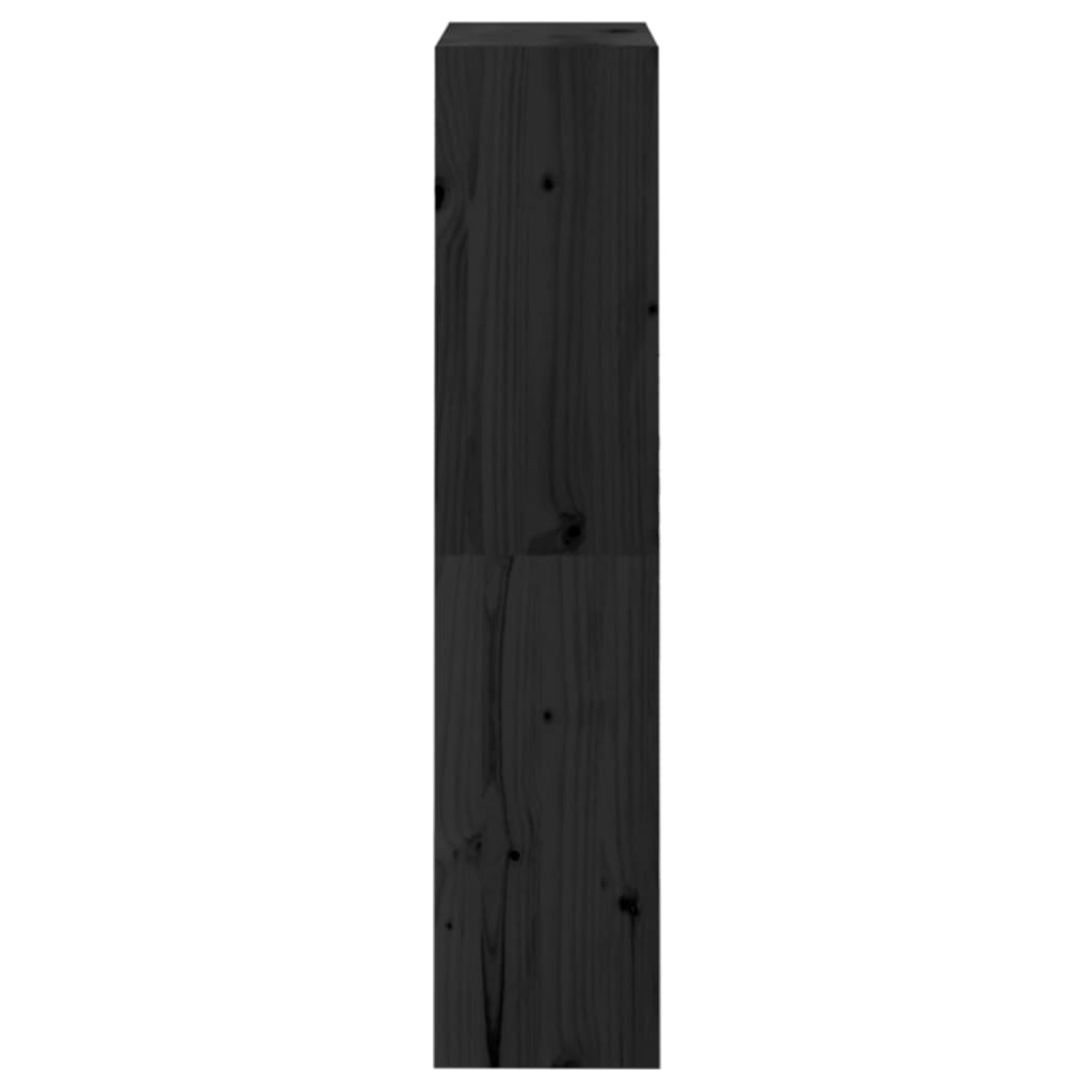 fekete tömör fenyőfa könyvszekrény/térelválasztó 60x30x135,5 cm