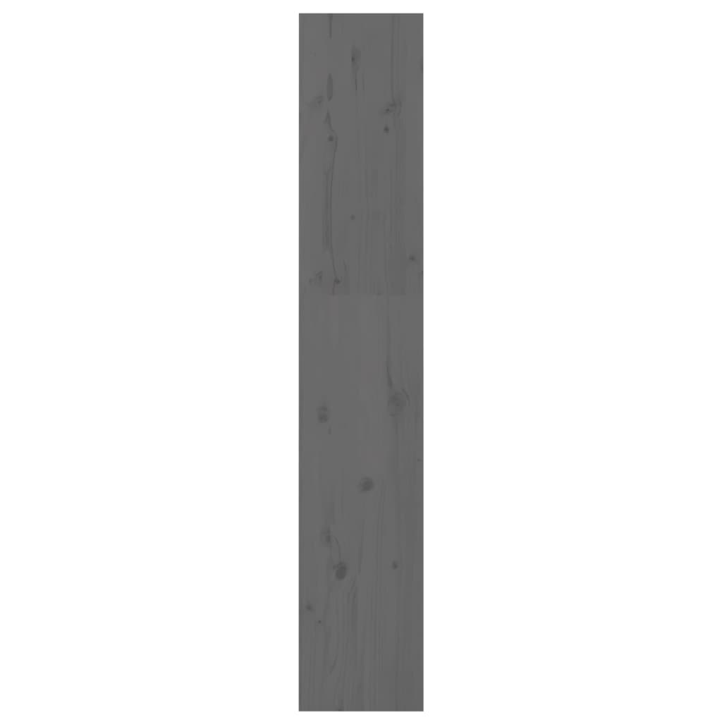 szürke tömör fenyőfa könyvszekrény/térelválasztó 60x30x167,5 cm