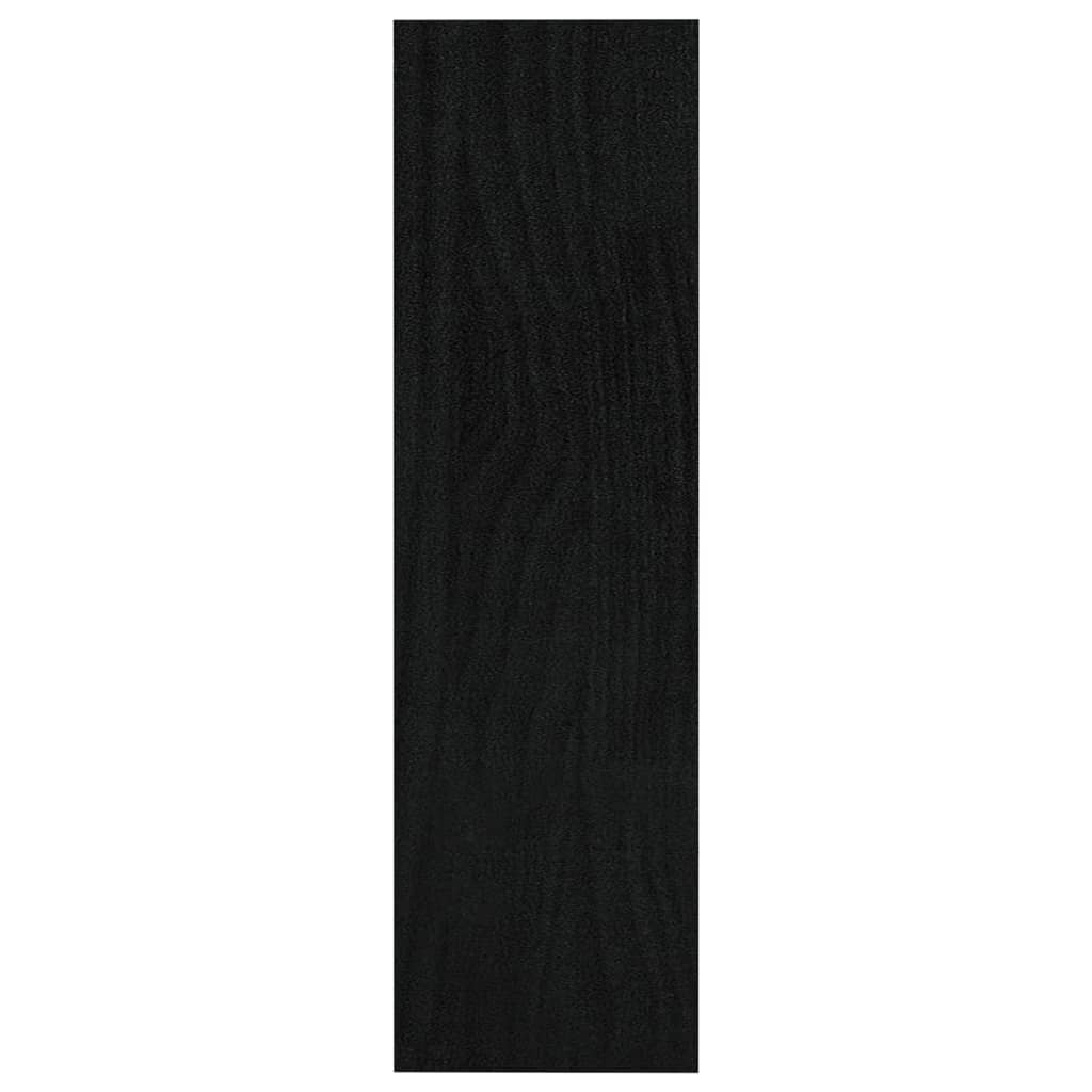 fekete tömör fenyőfa könyvszekrény/térelválasztó 100 x 30 x 103 cm