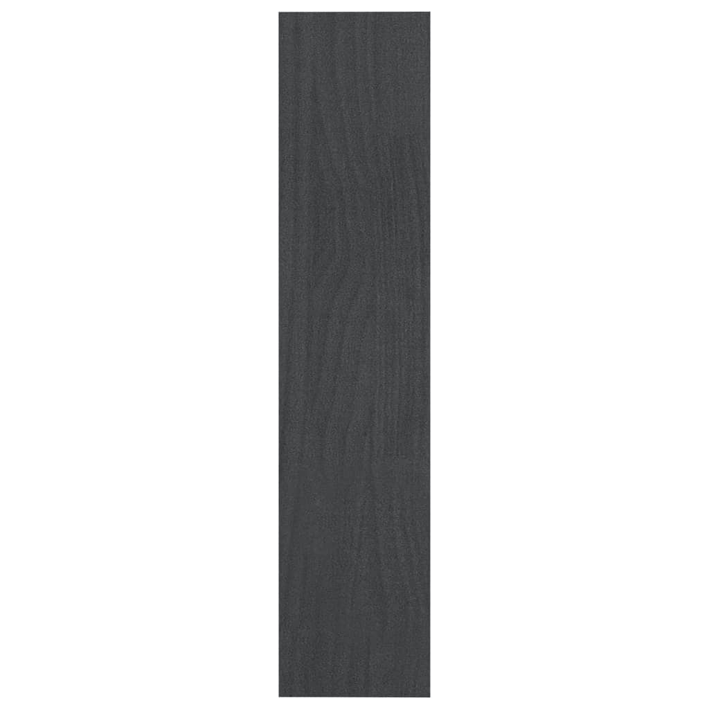 szürke tömör fenyőfa könyvszekrény/térelválasztó 100 x 30 x 135,5 cm