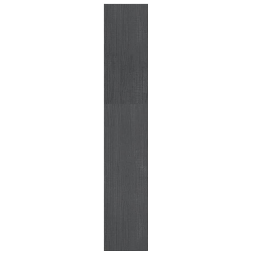 szürke tömör fenyőfa könyvszekrény/térelválasztó 100x30x167,5cm