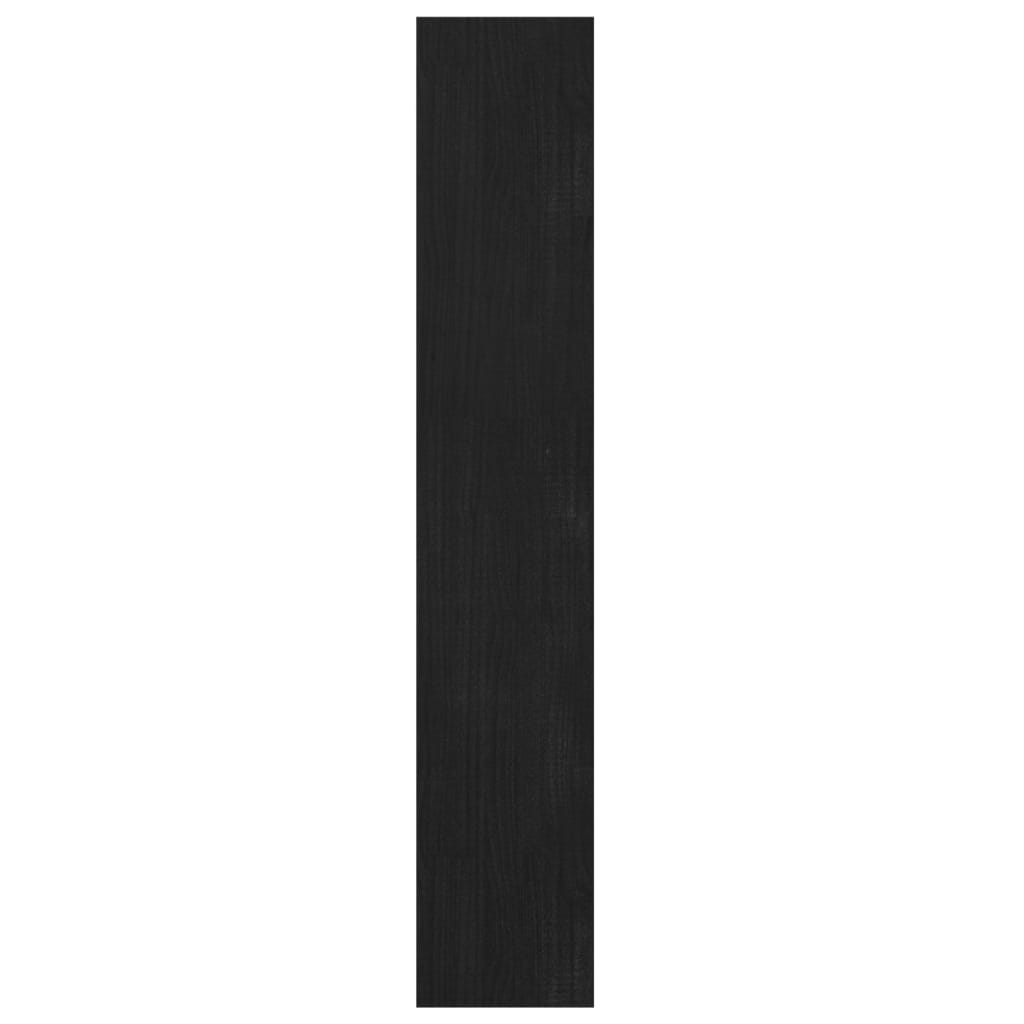 fekete tömör fenyőfa könyvszekrény/térelválasztó 100x30x167,5cm