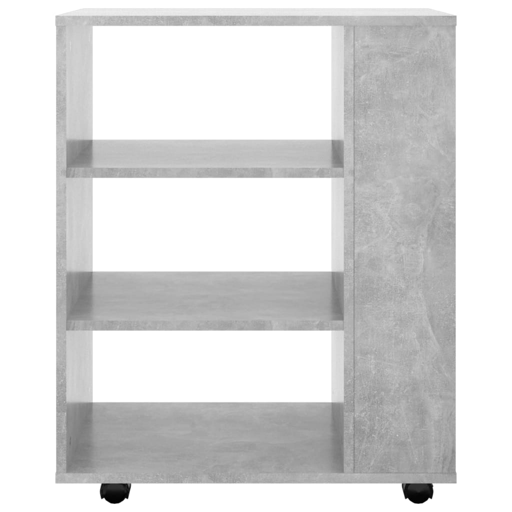 betonszürke szerelt fa kerekes szekrény 60 x 35 x 75 cm