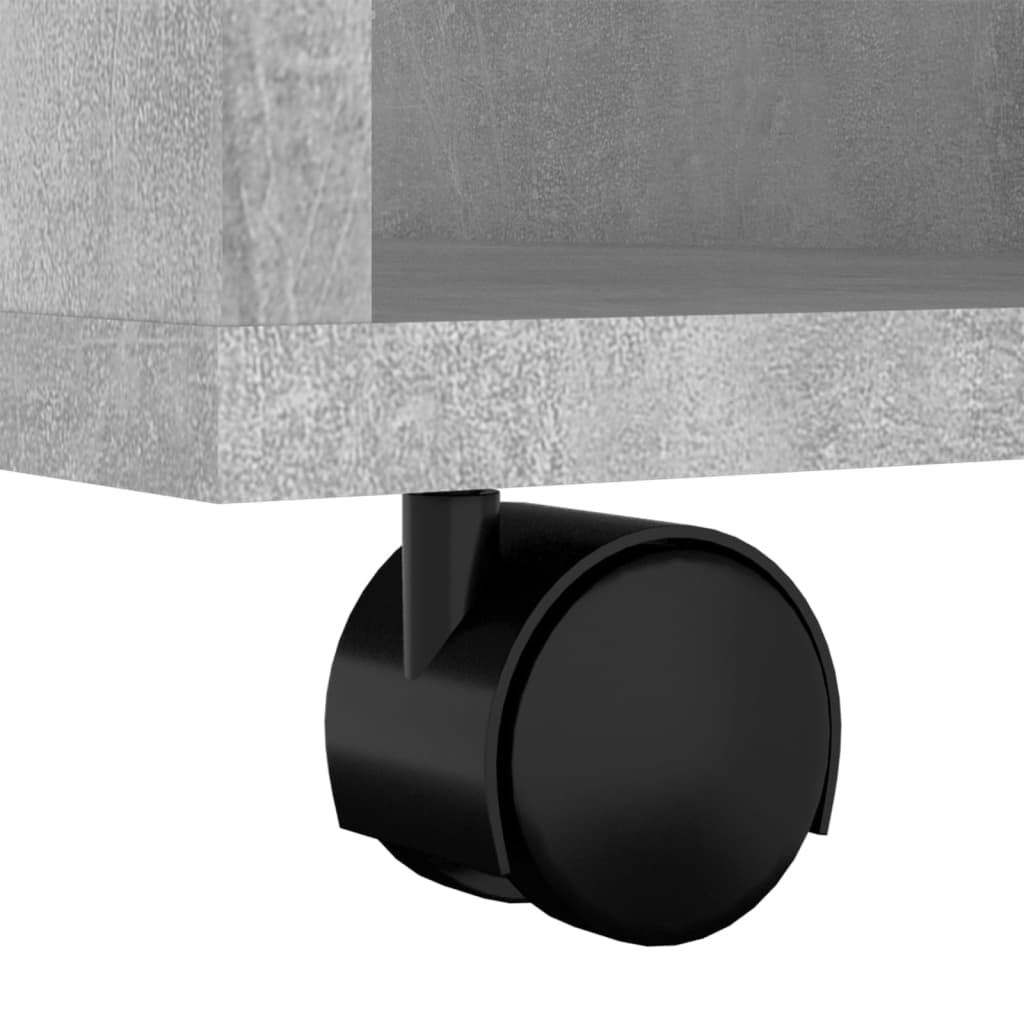 betonszürke szerelt fa kerekes szekrény 60 x 35 x 75 cm