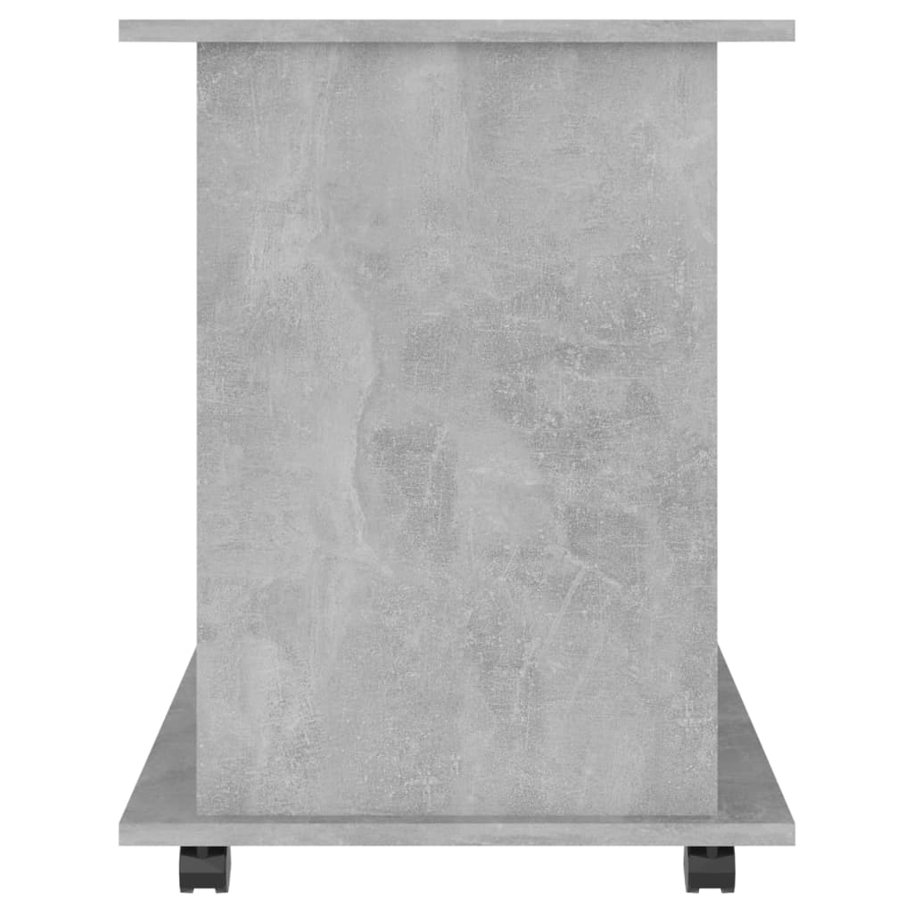 betonszürke szerelt fa kerekes szekrény 60 x 45 x 60 cm