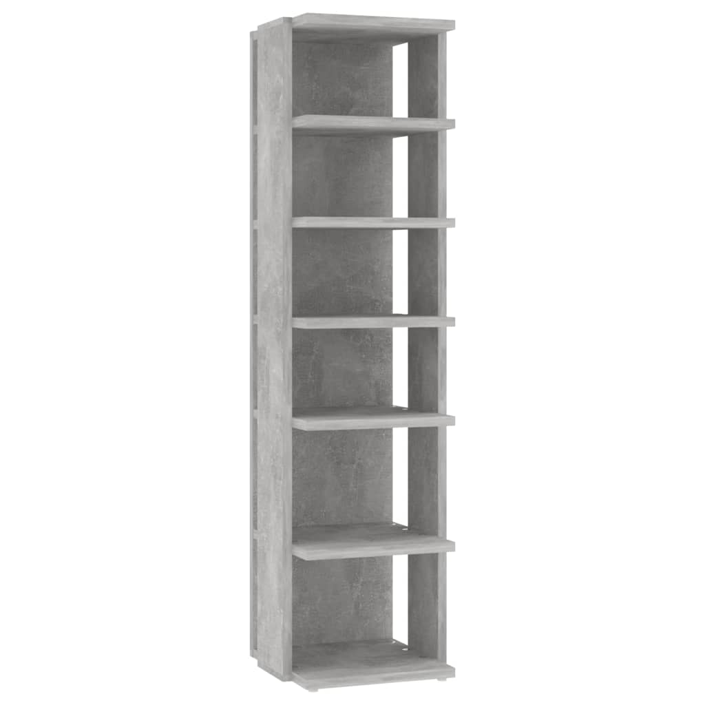 betonszürke szerelt fa cipőszekrény 27,5 x 27 x 102 cm