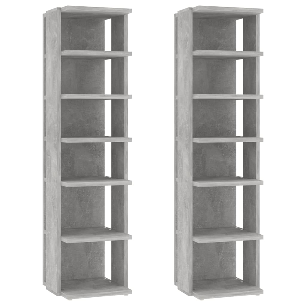 2 db betonszürke cipősszekrény 27,5 x 27 x 102 cm