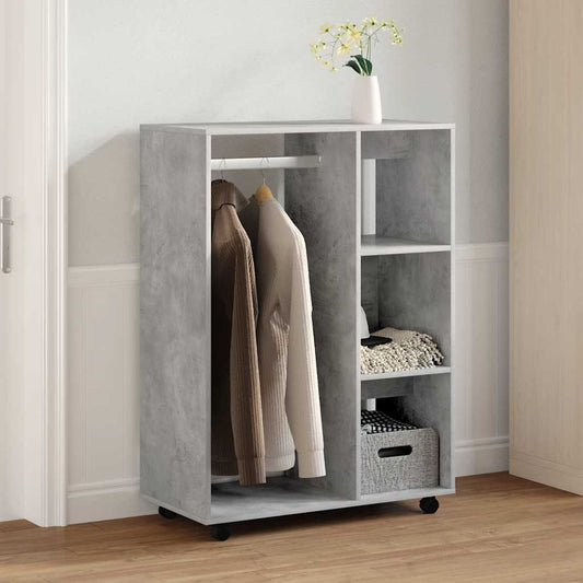 betonszürke szerelt fa ruhásszekrény 80 x 40 x 110 cm