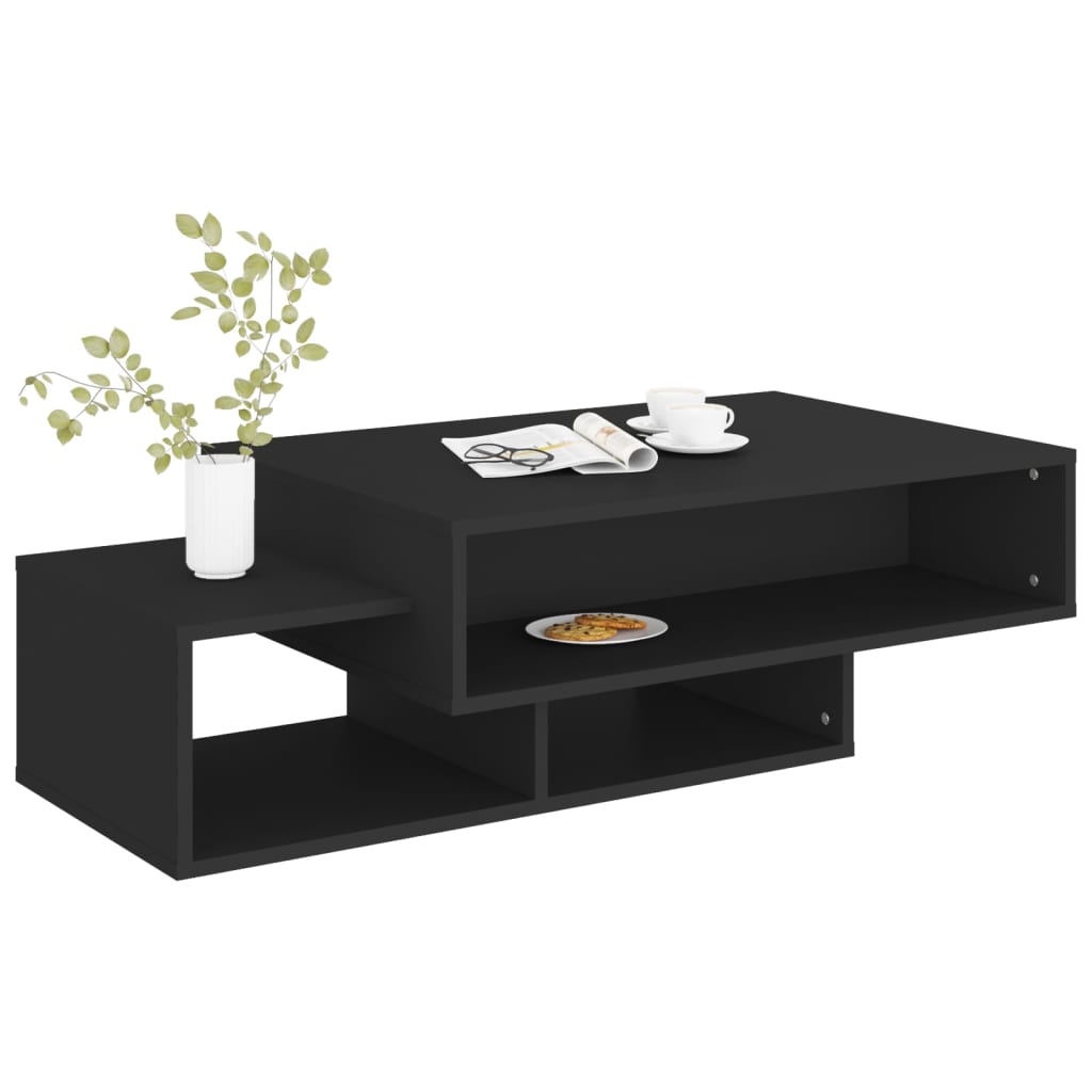 fekete szerelt fa dohányzóasztal 105 x 55 x 32 cm