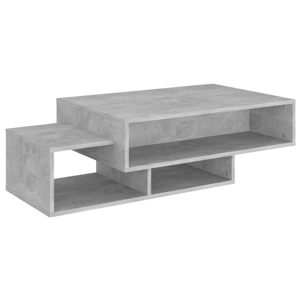 betonszürke szerelt fa dohányzóasztal 105 x 55 x 32 cm
