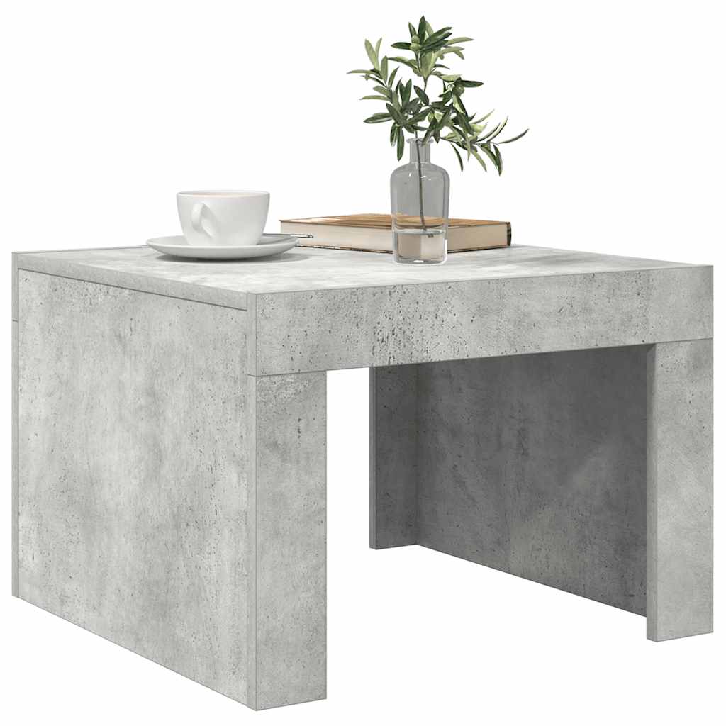 betonszürke szerelt fa dohányzóasztal 50 x 50 x 35 cm