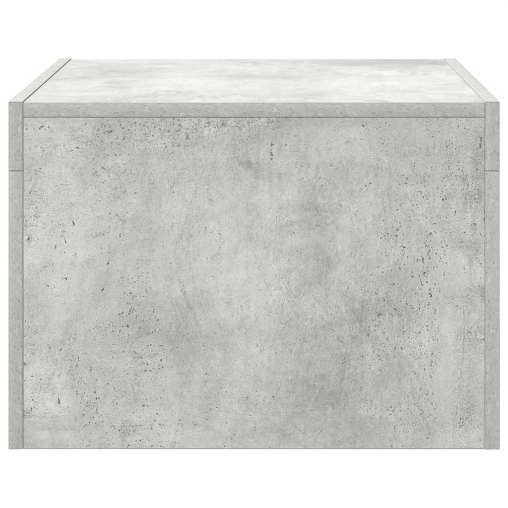 betonszürke szerelt fa dohányzóasztal 50 x 50 x 35 cm