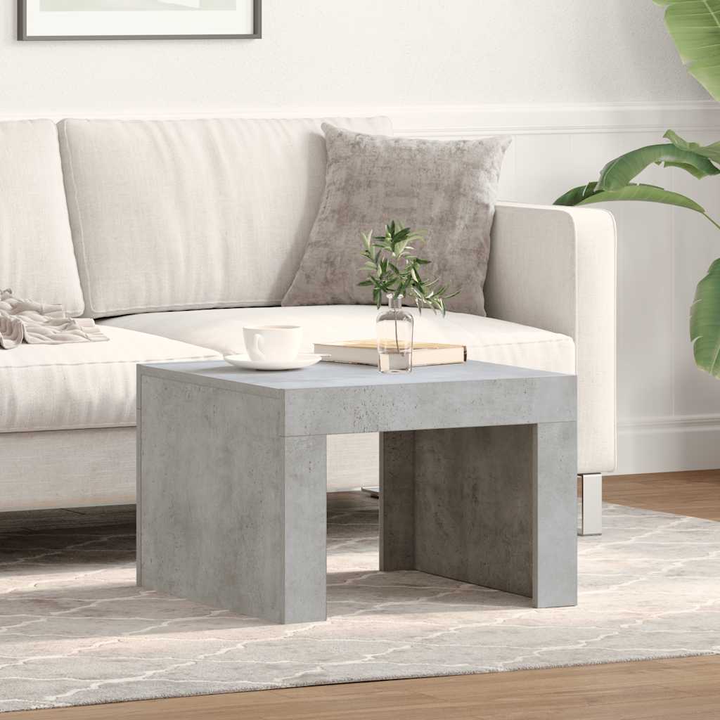 betonszürke szerelt fa dohányzóasztal 50 x 50 x 35 cm