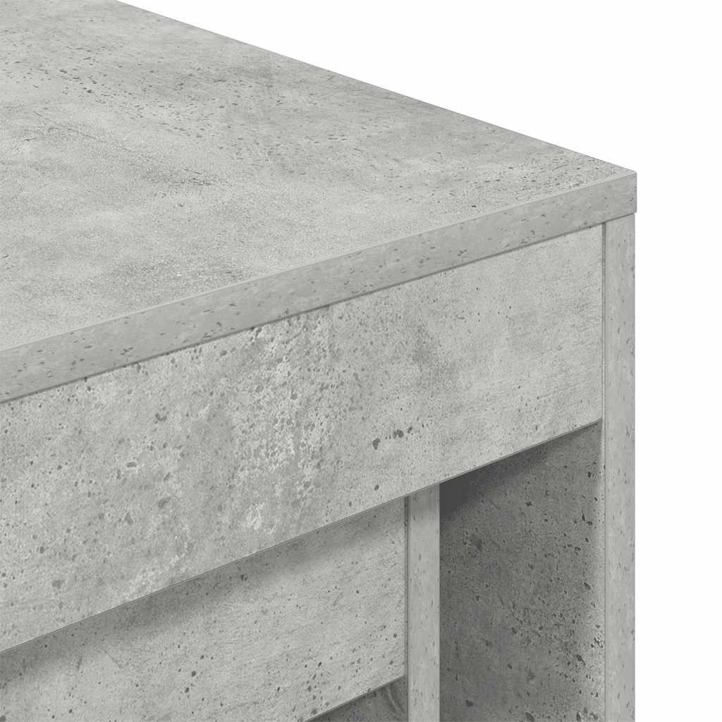 3 db betonszürke szerelt fa egymásba tolható asztal