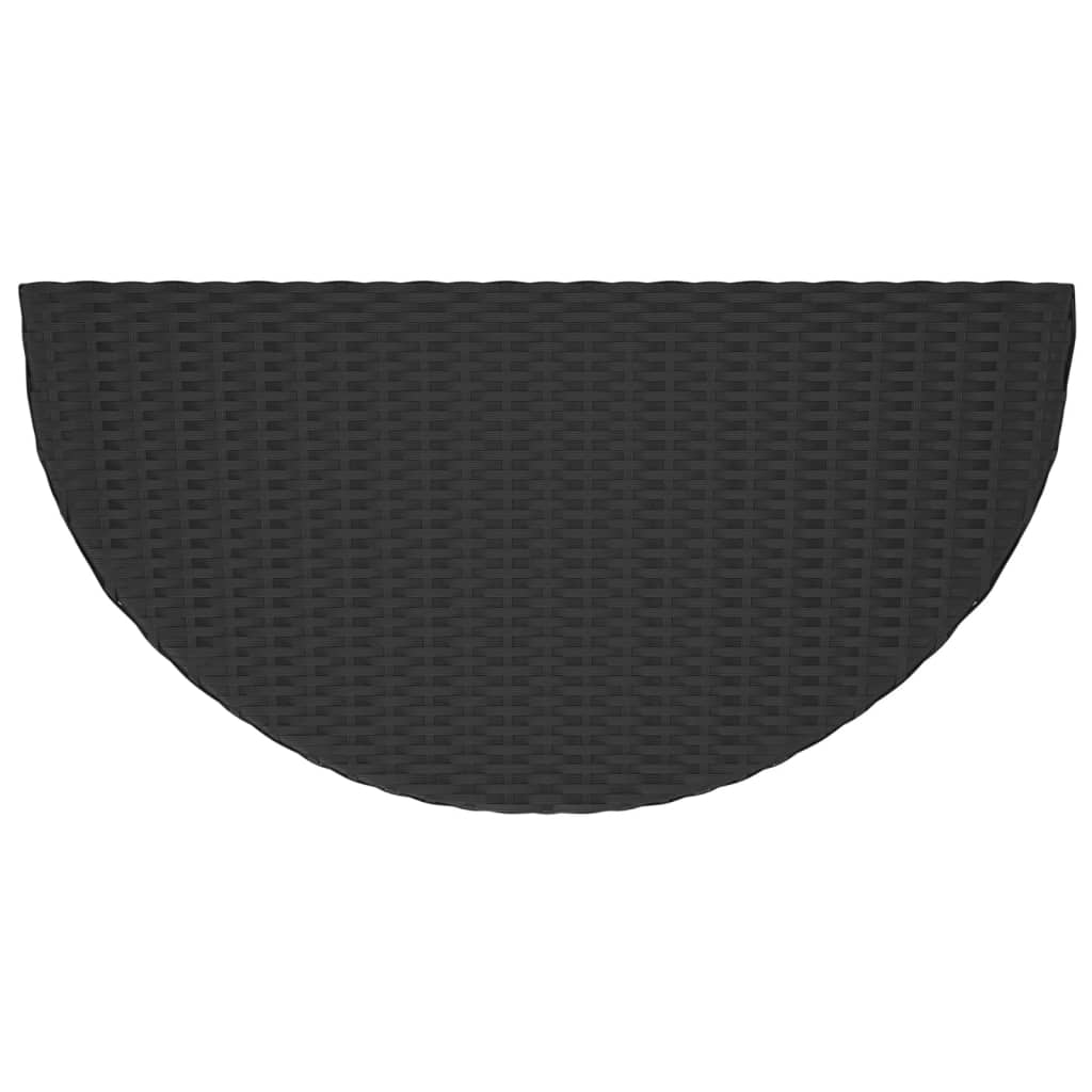 fekete polyrattan kerti asztal 100 x 50 x 75 cm