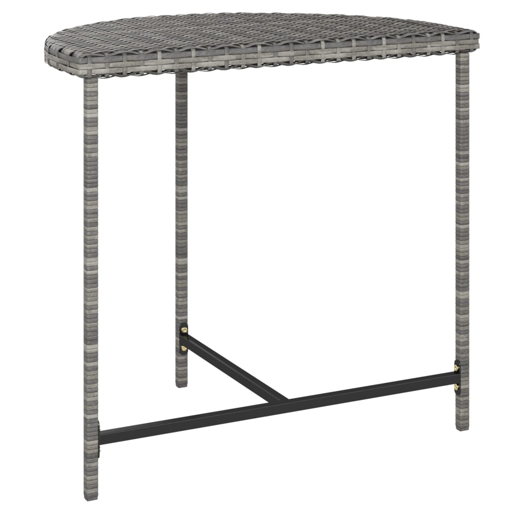 szürke polyrattan kerti asztal 80 x 50 x 75 cm