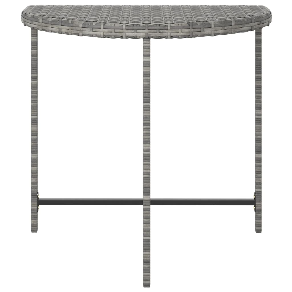 szürke polyrattan kerti asztal 80 x 50 x 75 cm