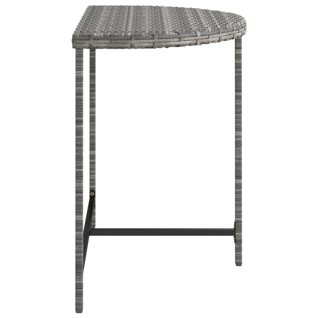 szürke polyrattan kerti asztal 80 x 50 x 75 cm