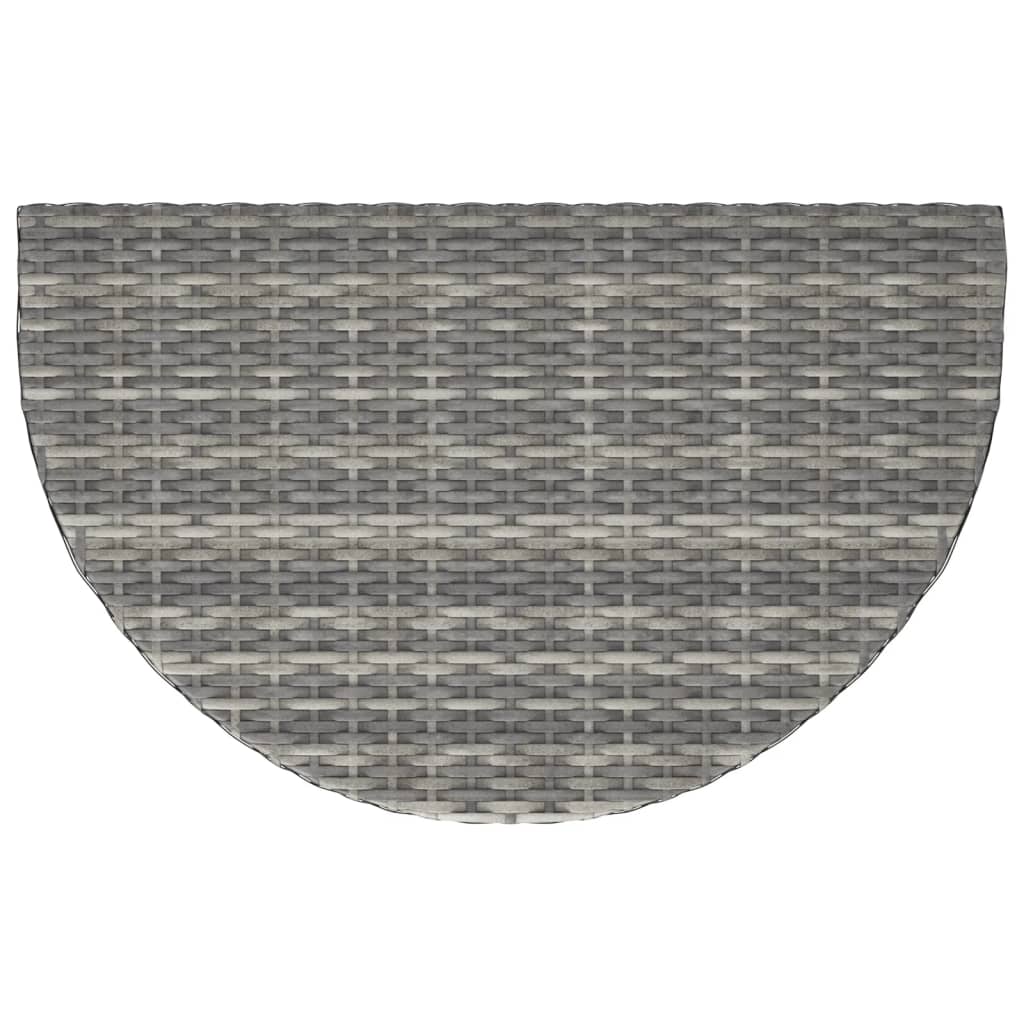 szürke polyrattan kerti asztal 80 x 50 x 75 cm