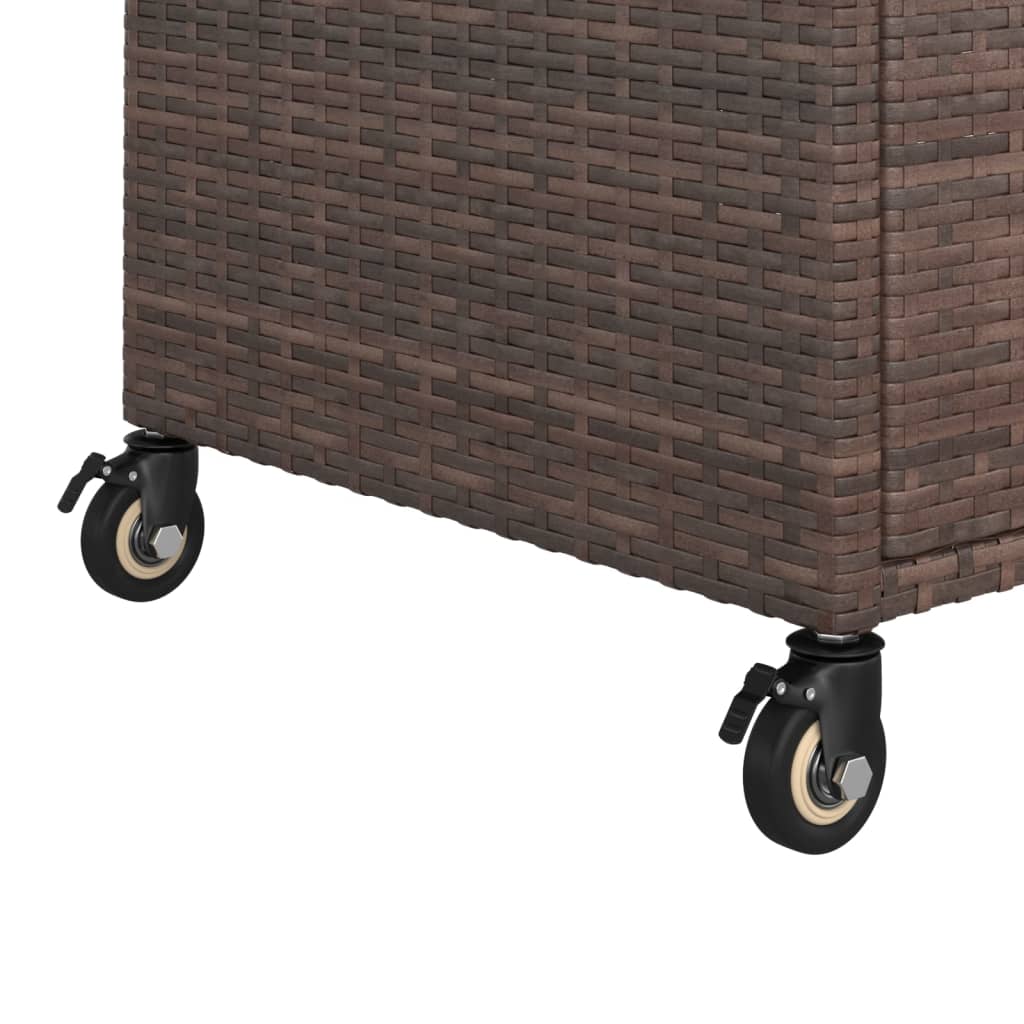 barna polyrattan bárkocsi fiókkal 100 x 45 x 97 cm