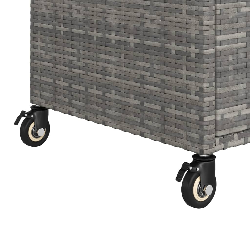 szürke polyrattan bárkocsi fiókkal 100 x 45 x 97 cm