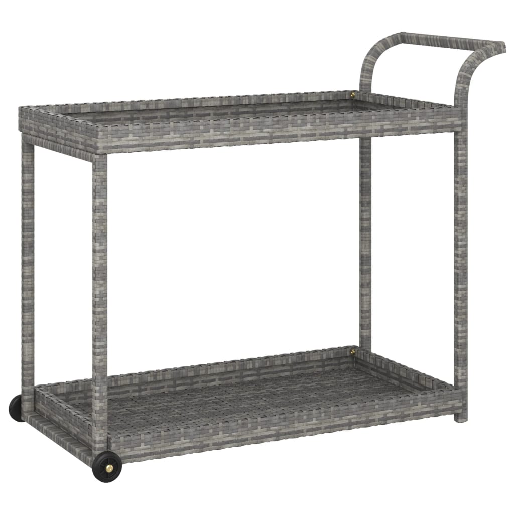 szürke polyrattan bárkocsi 100 x 45 x 83 cm