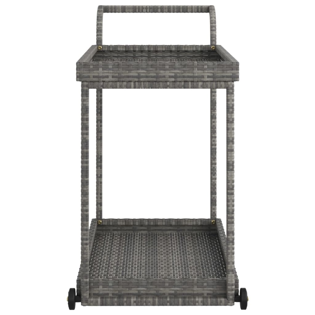 szürke polyrattan bárkocsi 100 x 45 x 83 cm