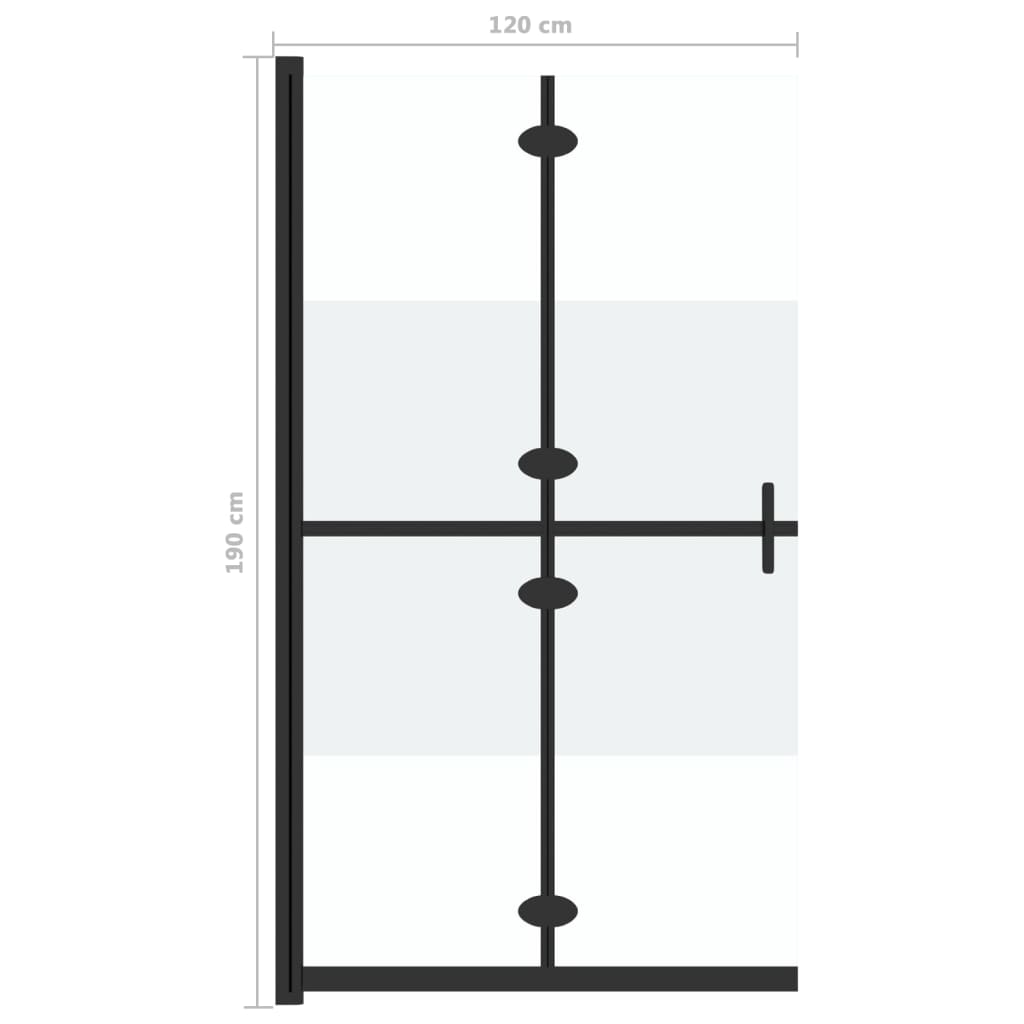 selyemmatt ESG üveg összecsukható zuhanyfal 120 x 190 cm