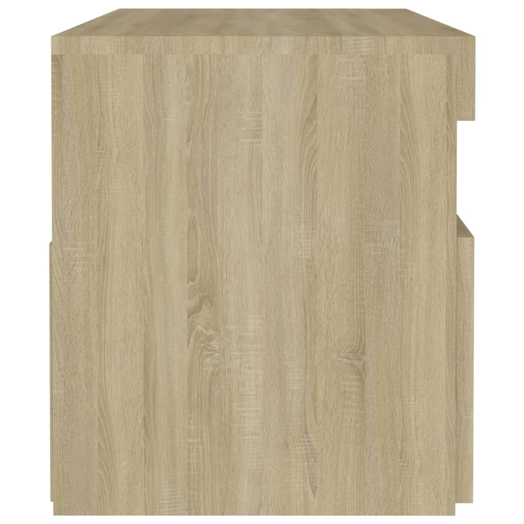 sonoma tölgyszínű éjjeliszekrény LED-lámpákkal 60x35x40 cm