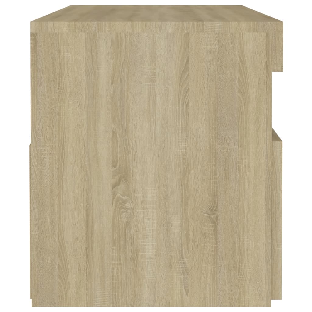 2 db sonoma tölgyszínű éjjeliszekrény LED-lámpákkal 60x35x40 cm