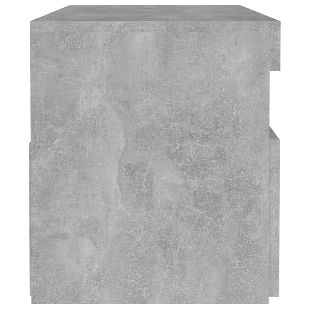 betonszürke éjjeliszekrény LED-lámpákkal 60 x 35 x 40 cm
