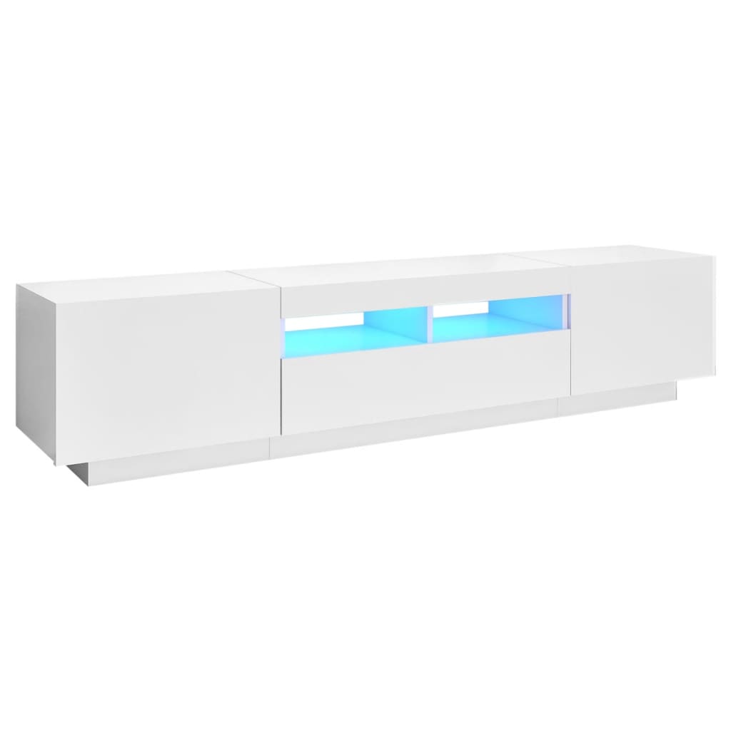 fehér TV-szekrény LED-lámpákkal 180 x 35 x 40 cm