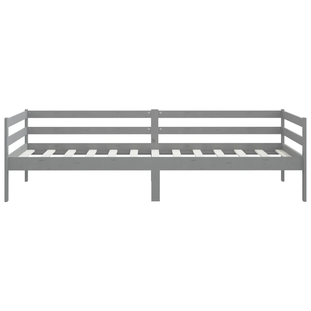 szürke tömör fenyőfa kanapéágy 90 x 200 cm