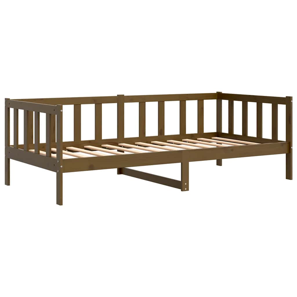 mézbarna tömör fenyőfa kanapéágy 90 x 200 cm