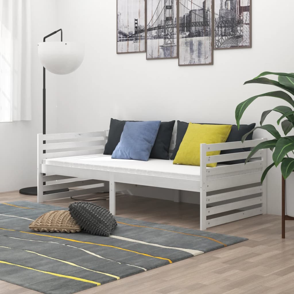 fehér tömör fenyőfa kanapéágy 90 x 200 cm