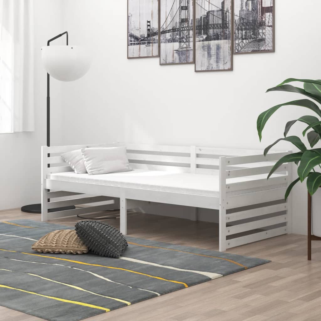 fehér tömör fenyőfa kanapéágy 90 x 200 cm