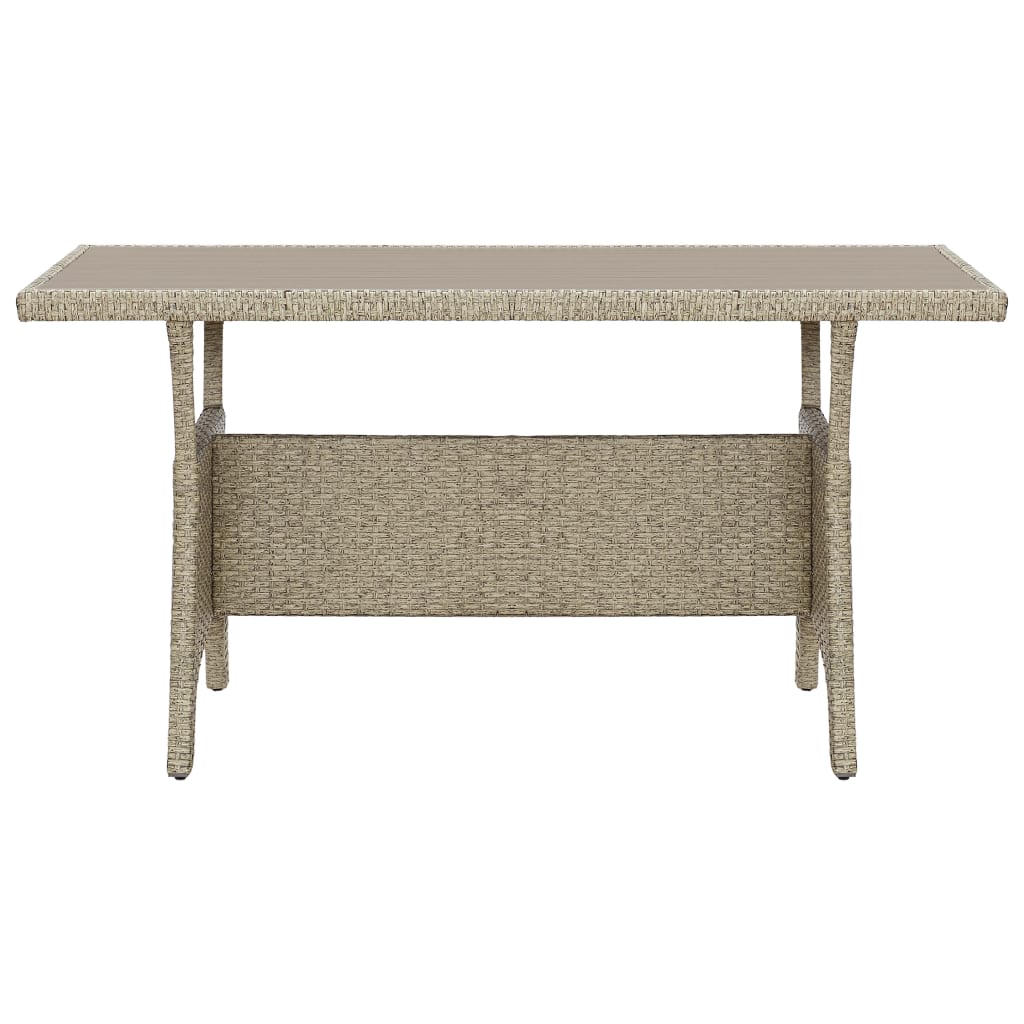 szürke polyrattan kerti asztal 120 x 70 x 66 cm