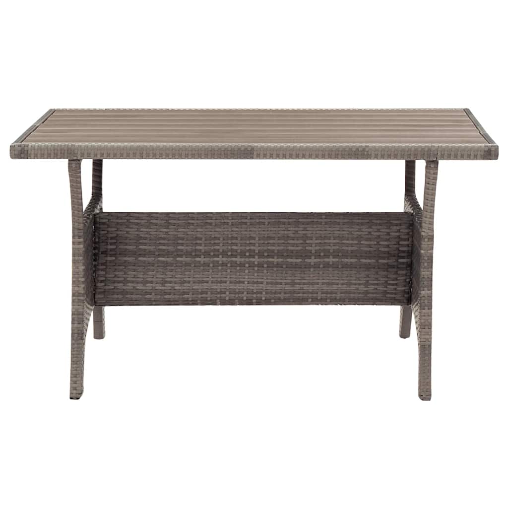 szürke polyrattan kerti asztal 120 x 70 x 66 cm