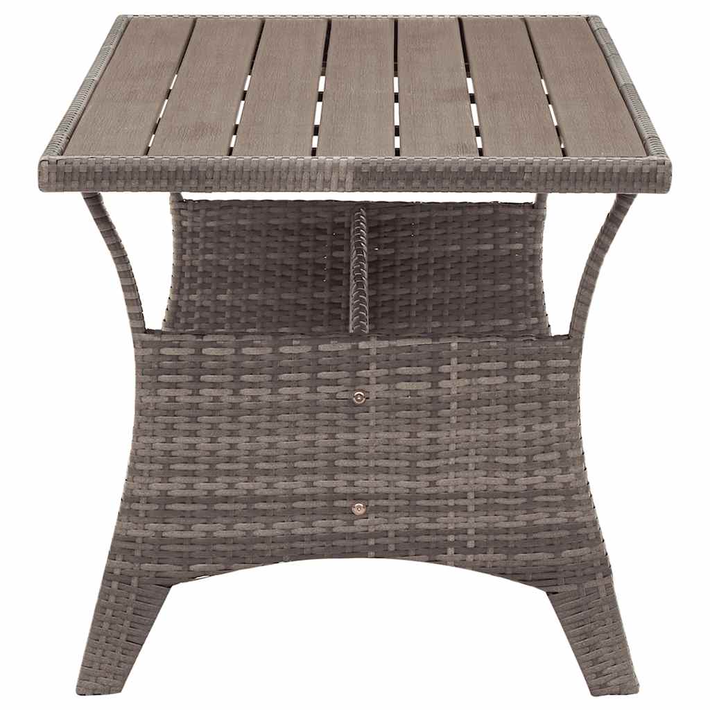 szürke polyrattan kerti asztal 120 x 70 x 66 cm