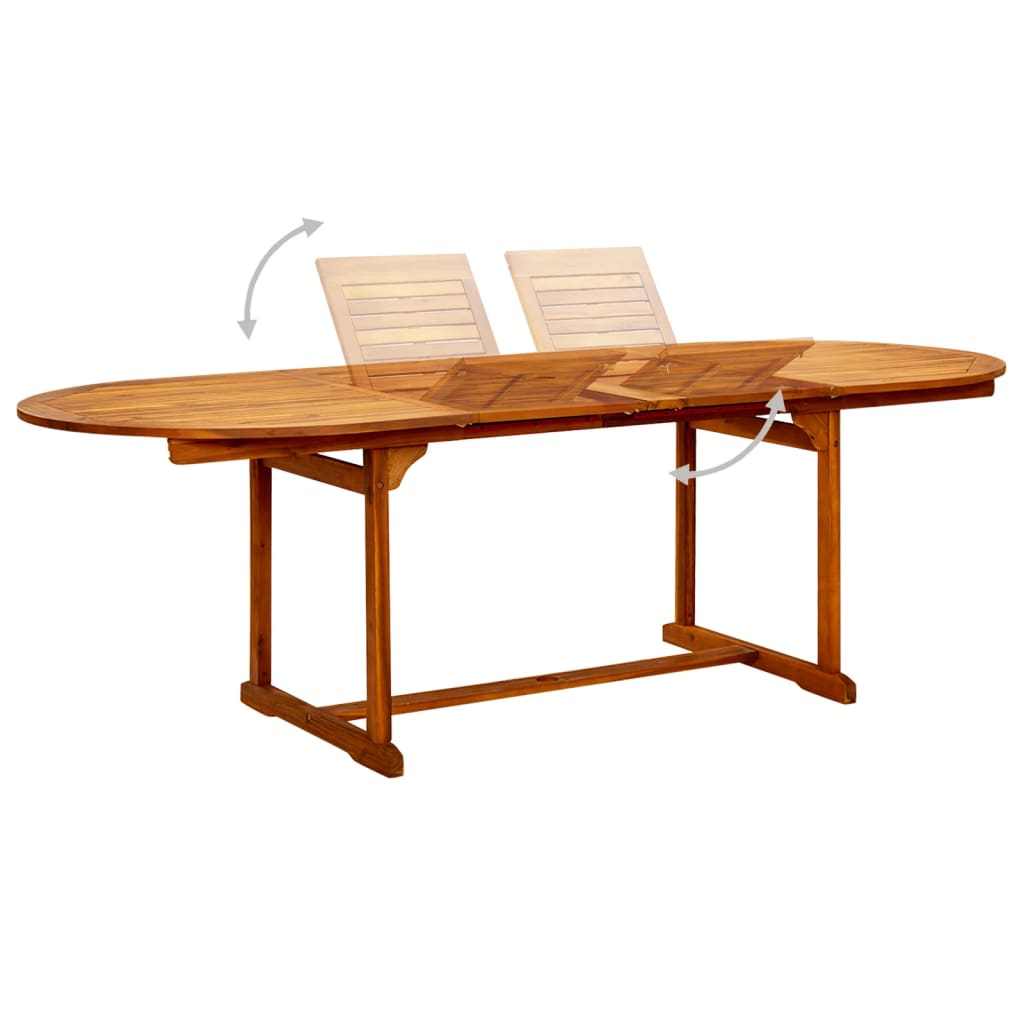 tömör akácfa kerti étkezőasztal (150-200) x 100 x 75 cm